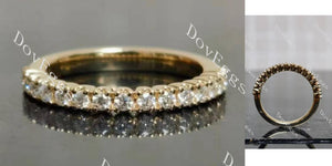Doveggs round pave moissanite/lab grown diamond wedding band-2.4mm band width