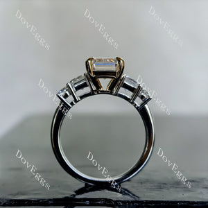 Doveggs emerald side stones moissanite engagement ring