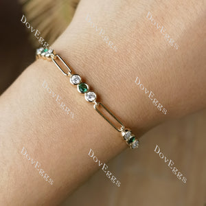 Doveggs round moissanite/colored gem bracelet