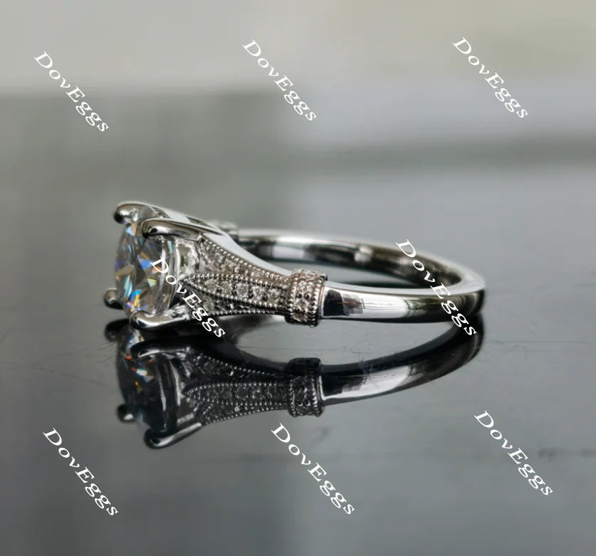 Doveggs art deco pave engagement ring only semi-mount only(Exclusively to DovEggs Stones)