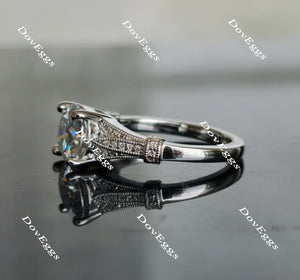 Doveggs art deco pave engagement ring only semi-mount only(Exclusively to DovEggs Stones)