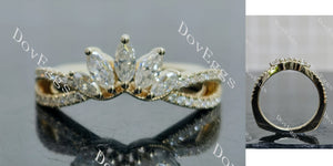marquise round split shanks moissanite wedding band-1.8mm band width
