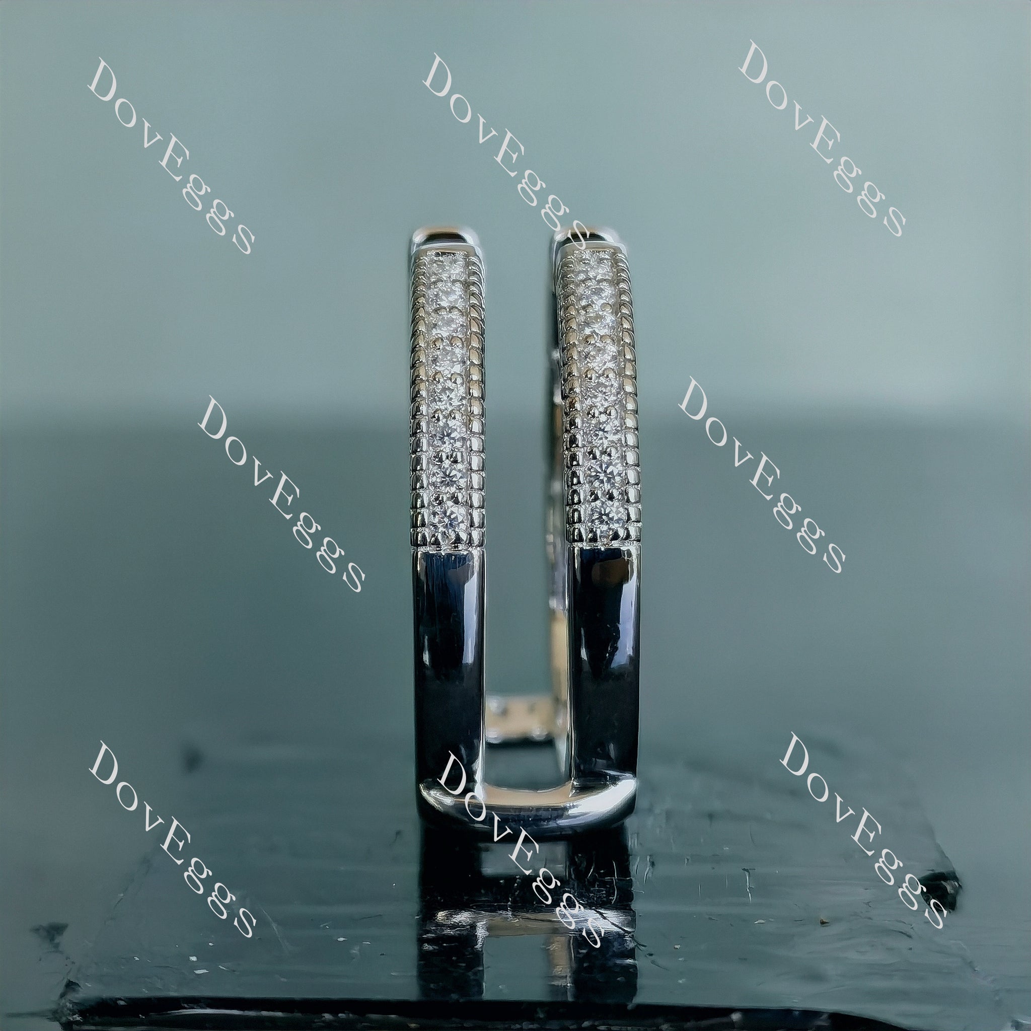 Doveggs round pave moissanite/lab grown diamond enhancer/wedding band-8.2mm band width