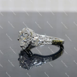 (size 6) Doveggs 1ct pear moissanite sterling silver engagement ring
