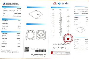 2.18ct Cushion Cut F color - VVS2 Clarity | Doveggs Certified