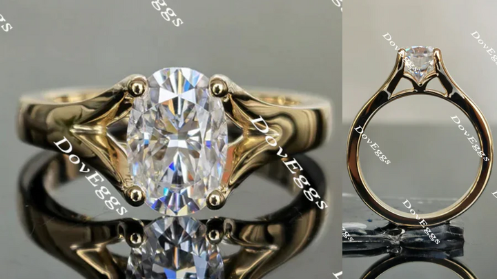 Doveggs solitaire split shank engagement ring semi-mount only(Exclusively to DovEggs Stones) - DovEggs-Seattle