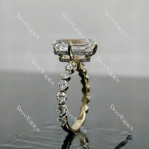 Doveggs Emerald Pave 3/4 Eternity Lab Grown Diamond Engagement Ring