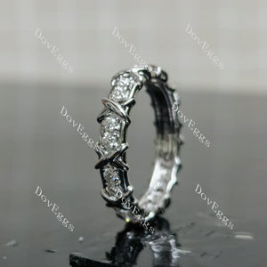 (size 9.5) Doveggs sterling silver 0.7cttw round moissanite wedding band