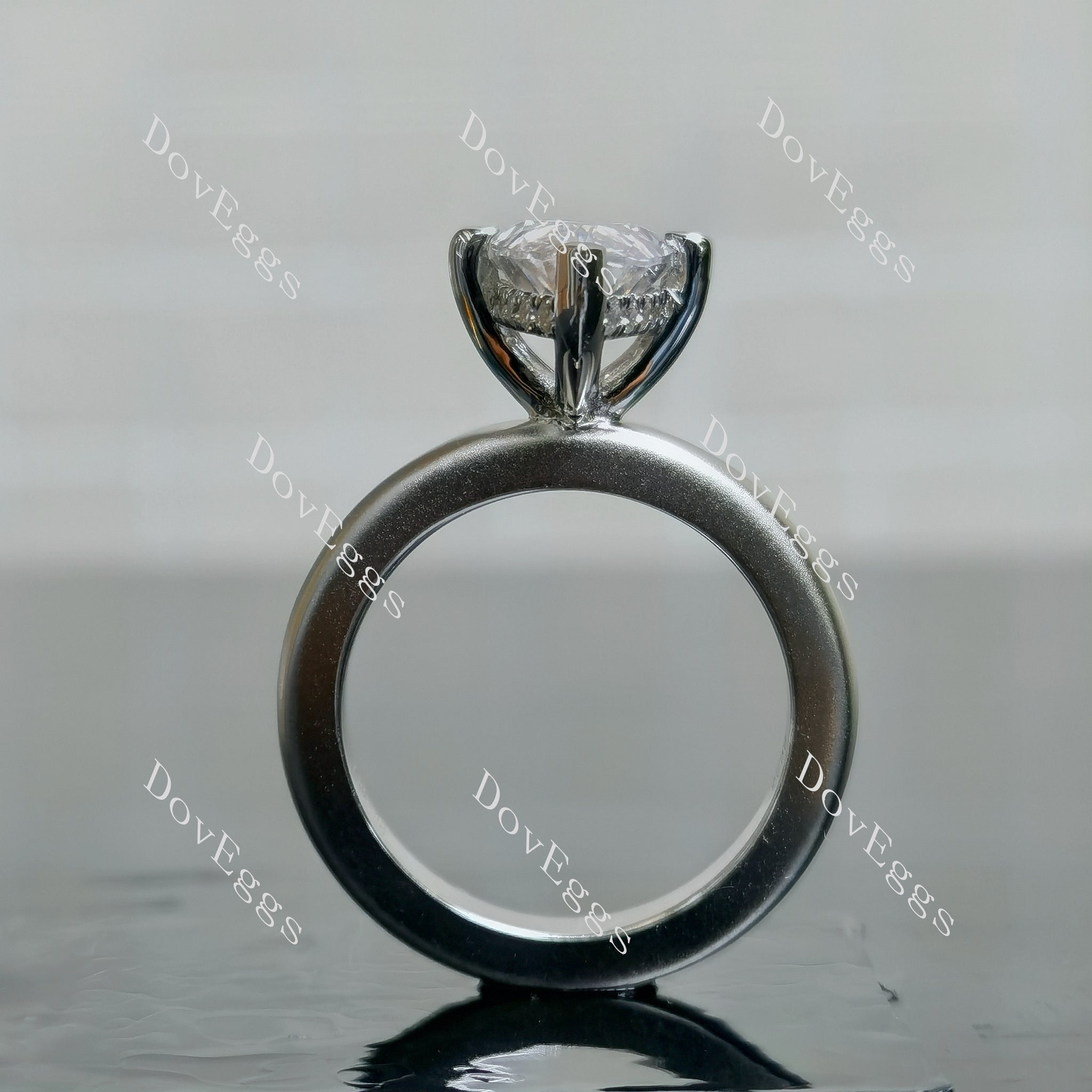 Doveggs Marquise Modified H&A cut hidden halo moissanite engagement ring