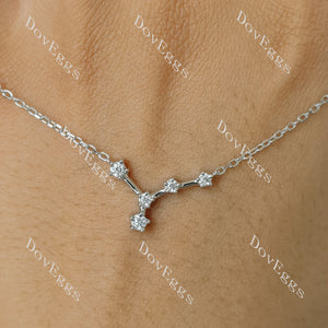 Doveggs round Zodiac Constellation moissanite/lab grown diamond pendant necklace