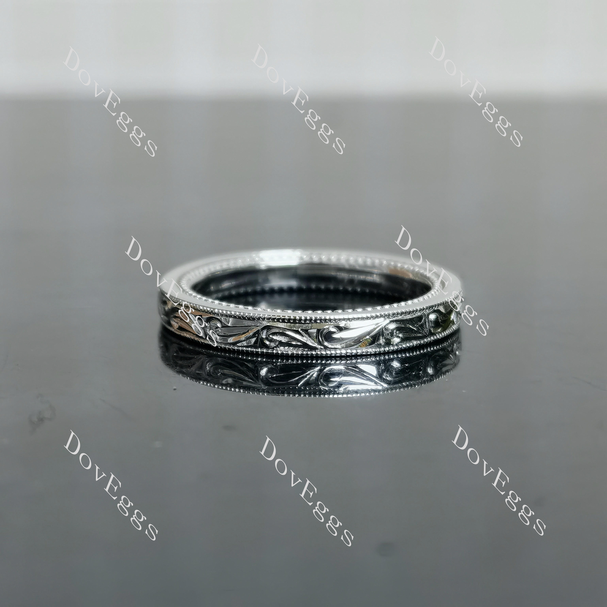 Doveggs vintage art deco wedding band-2.5mm band width