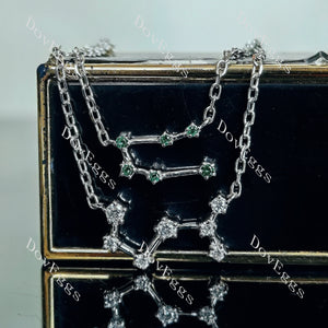 Doveggs round moissanite/colored gem pendant necklace