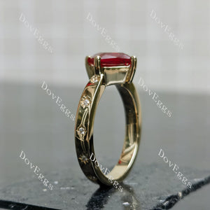 Doveggs princess star loop colored gem engagement ring