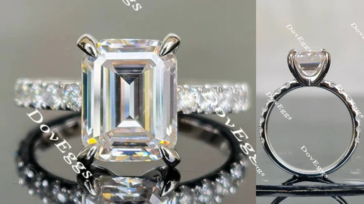 Doveggs eternity pave engagement ring only semi-mount only(Exclusively to DovEggs Stones)