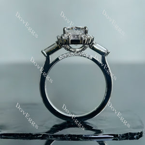 Doveggs radiant halo pave moissanite engagement ring