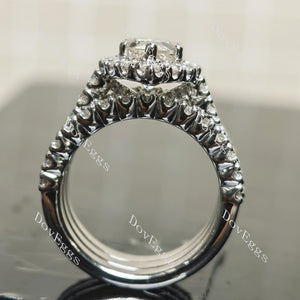 (size 5) Doveggs sterling silver 2ct pear moissanite bridal set(3 rings)