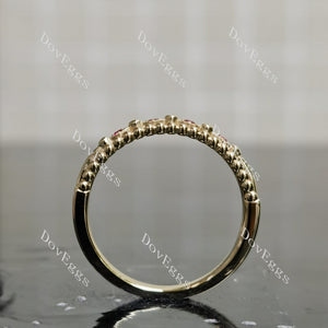 DovEggs art deco round colored gem/lab grown diamond wedding band-2.0mm band width