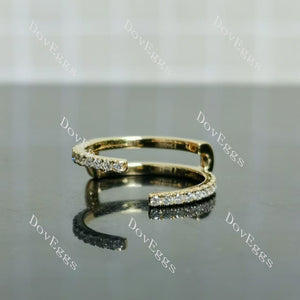 Doveggs round pave moissanite/ lab grown diamond accents enhancer-5.8mm band width