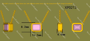 Doveggs Radiant Bezel Fancy Intense Pink Lab Grown Diamond Pendant Necklace (with 19' length chain)