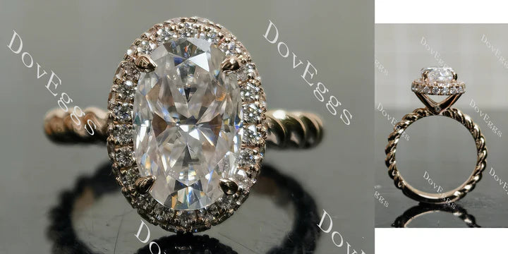 The Laura  halo engagement ring semi-mount only(Exclusively to DovEggs Stones) - DovEggs-Seattle