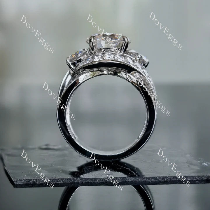 Doveggs side stones channel set engagement ring only semi-mount only(Exclusively to DovEggs Stones)