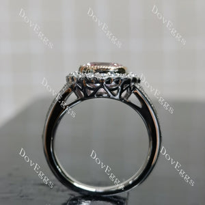 (size 7.75) Doveggs sterling silver 3ct Cushion pink sapphire engagement ring