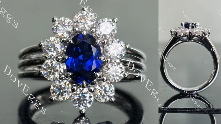 DovEggs floral halo engagement ring semi-mount only(Exclusively to DovEggs Stones)