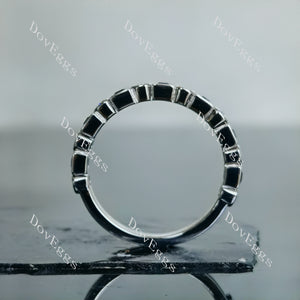Doveggs princess round bezel 3/4 eternity moissanite wedding band-2.3mm band width