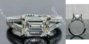emerald split shanks moissanite engagement ring