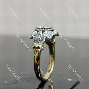 (size 6.75)Doveggs sterling silver 1ct Round moissanite engagement ring