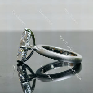 Doveggs Marquise Modified H&A cut hidden halo moissanite engagement ring