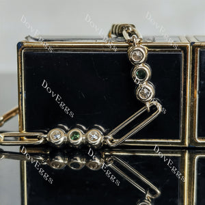 Doveggs round moissanite/lab grown diamond & colored gem bracelet