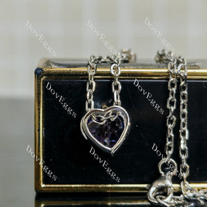 Doveggs heart bezel setting colored gem pendant necklace (pendant only)