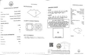 Doveggs 2.16ct cushion E color VS1 Clarity Excellent cut lab diamond stone(certified)