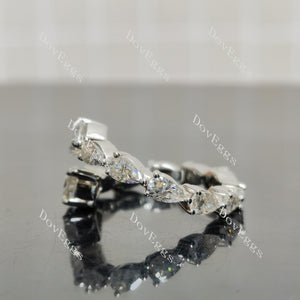 (size 5.5) Doveggs sterling silver 2 pcs pear moissanite wedding band