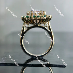 Doveggs floral halo engagement ring only semi-mount only(Exclusively to DovEggs Stones)