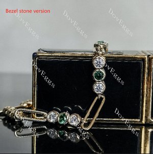 Doveggs round moissanite/colored gem bracelet