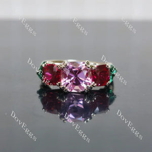 Doveggs art deco three stones engagement ring only semi-mount only(Exclusively to DovEggs Stones)