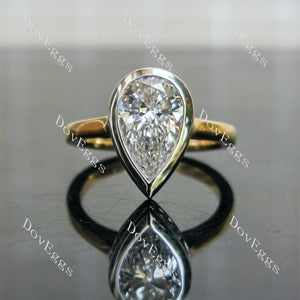 DovEggs pear bezel moissanite engagement ring