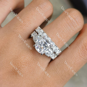 (size 7.25) Doveggs sterling silver 3ct cushion moissanite bridal set(2 rings)