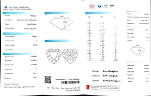 Doveggs 2.530ct heart E color VVS2 Clarity Excellent cut lab diamond stone(certified)
