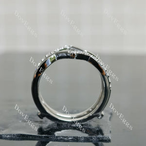 LuLu round pave moissanite/ lab grown diamond accents enhancer-6mm band width