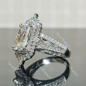 Doveggs halo pave vintage engagement ring only semi-mount only(Exclusively to DovEggs Stones)