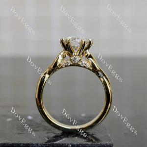 Doveggs round curved vintage moissanite engagement ring