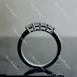 Doveggs princess three-stone channel set moissanite bridal set (2 rings)