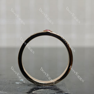 Doveggs round bezel colored gem wedding band-4.3mm band width