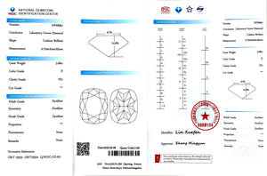 3.08ct Cushion Cut D color - VS1 Clarity | DovEggs Certified