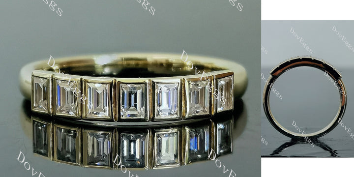 Doveggs seven stones bezel moissanite/lab grown diamond wedding band-2.0mm band width - DovEggs-Seattle