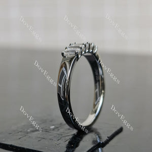 (size 8) Doveggs sterling silver 0.6cttw emerald wedding band
