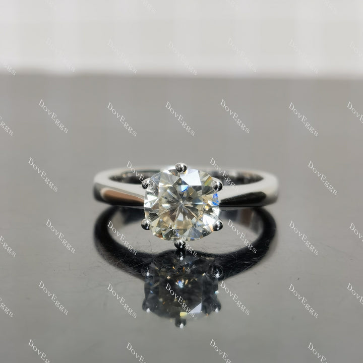(size 7)Doveggs 2ct GHI color cushion moissanite engagement SS ring